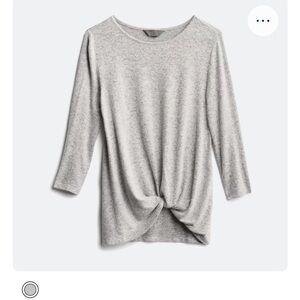 Market & Spruce Gray 3/4 Sleeve Knotted Front Shirt